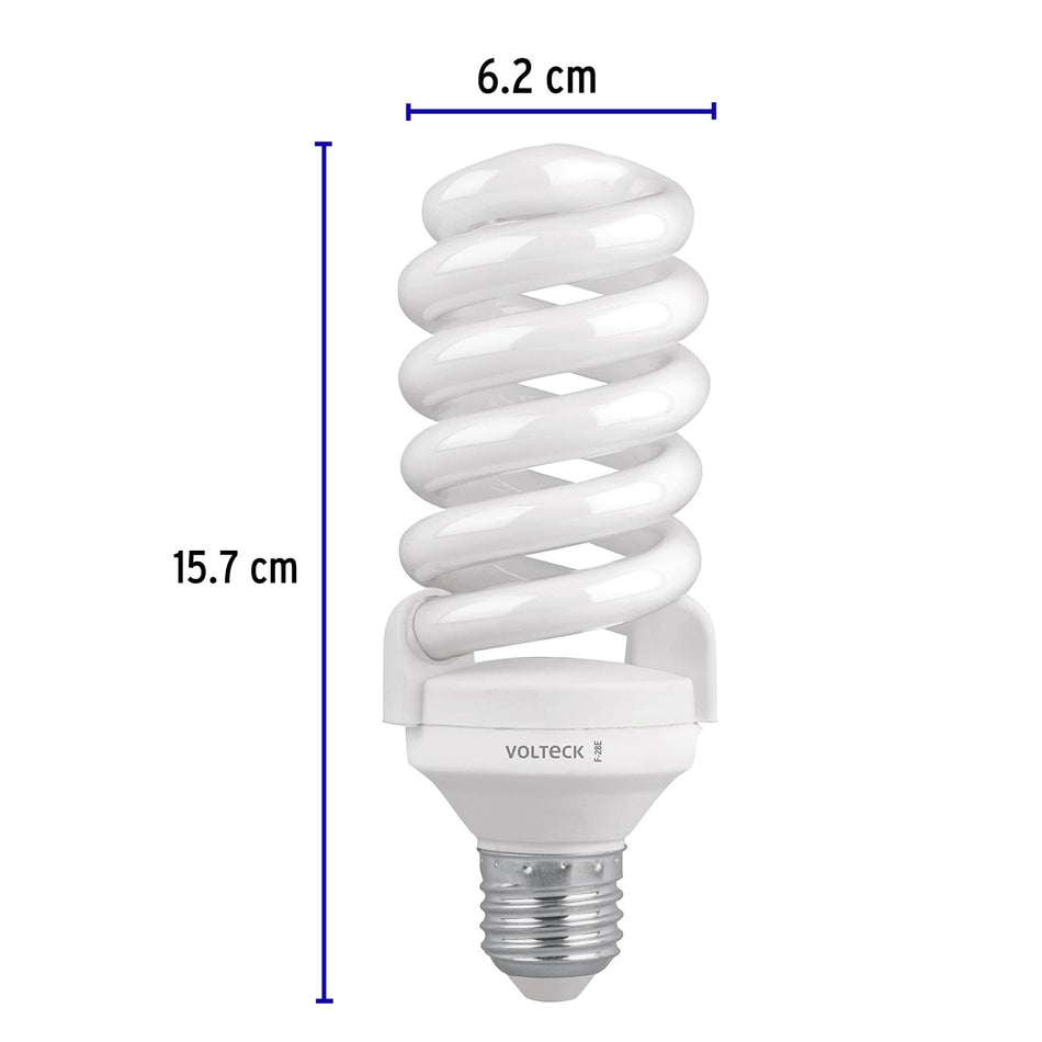 Pack 4 lámparas espiral T4 28 W luz de día, caja, Volteck Caja con 4, 46851