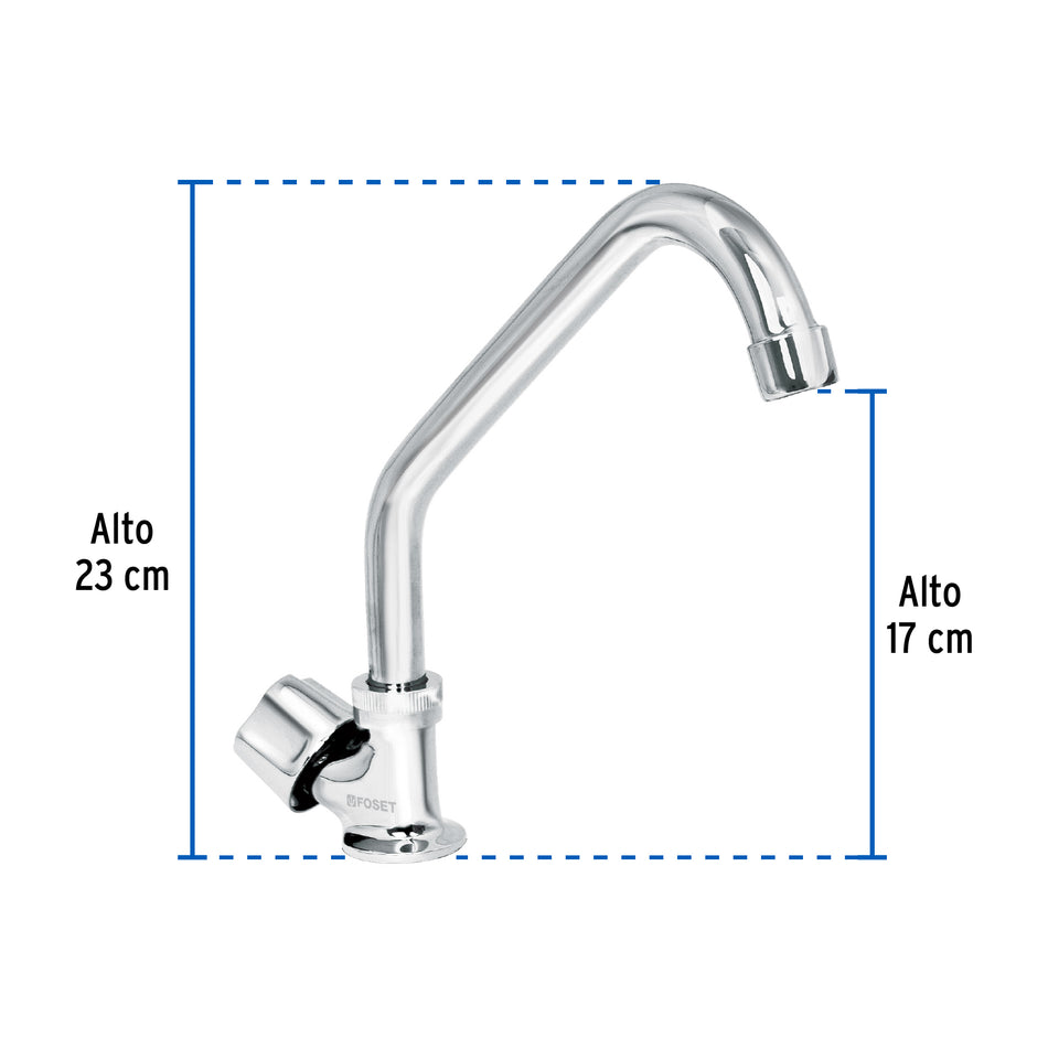 Llave individual para fregadero, cuello corto, Foset Basic Caja con 2, 49500