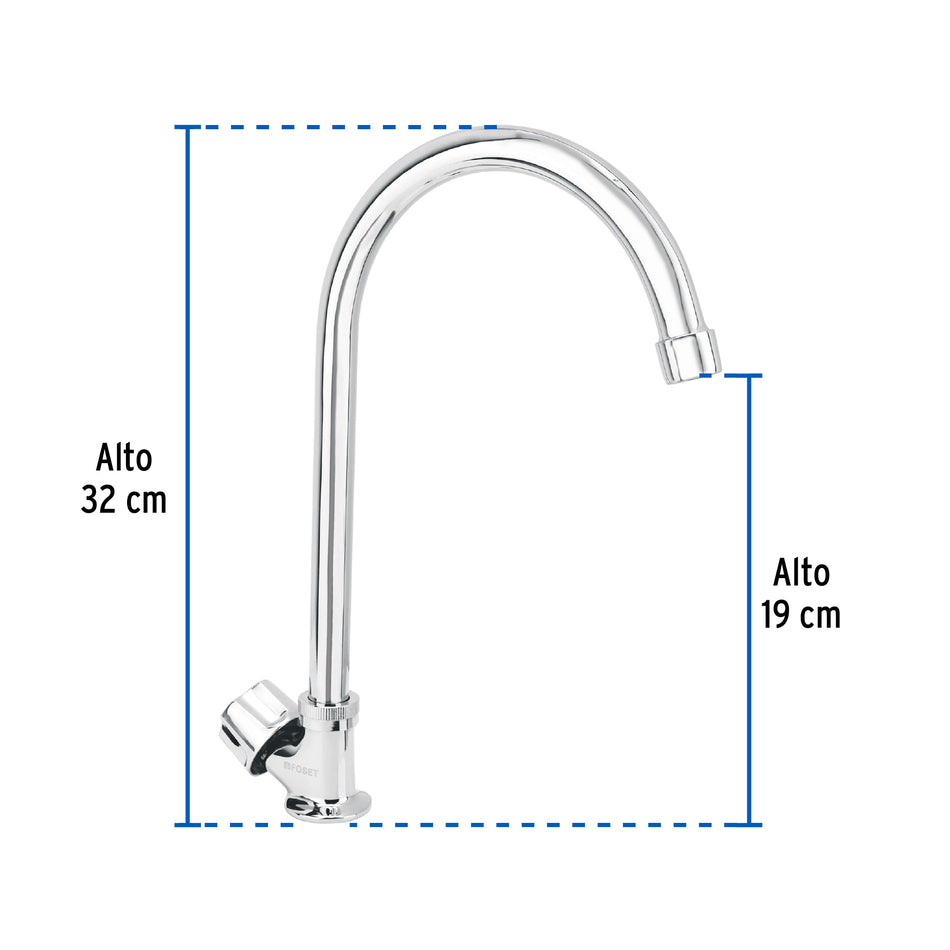 Llave individual para fregadero, cuello curvo, Foset Basic Caja con 2, 47691