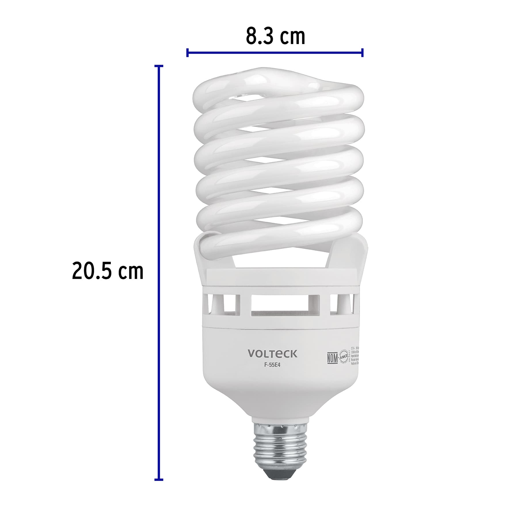 Lámpara espiral T4 55 W alta potencia luz de día, caja, 46829