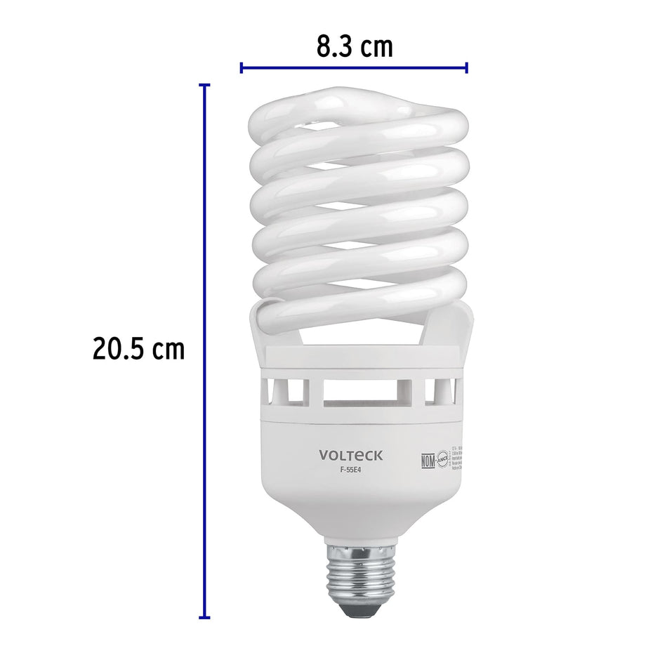 Lámpara espiral T4 55 W alta potencia luz de día, caja Caja con 2, 46829