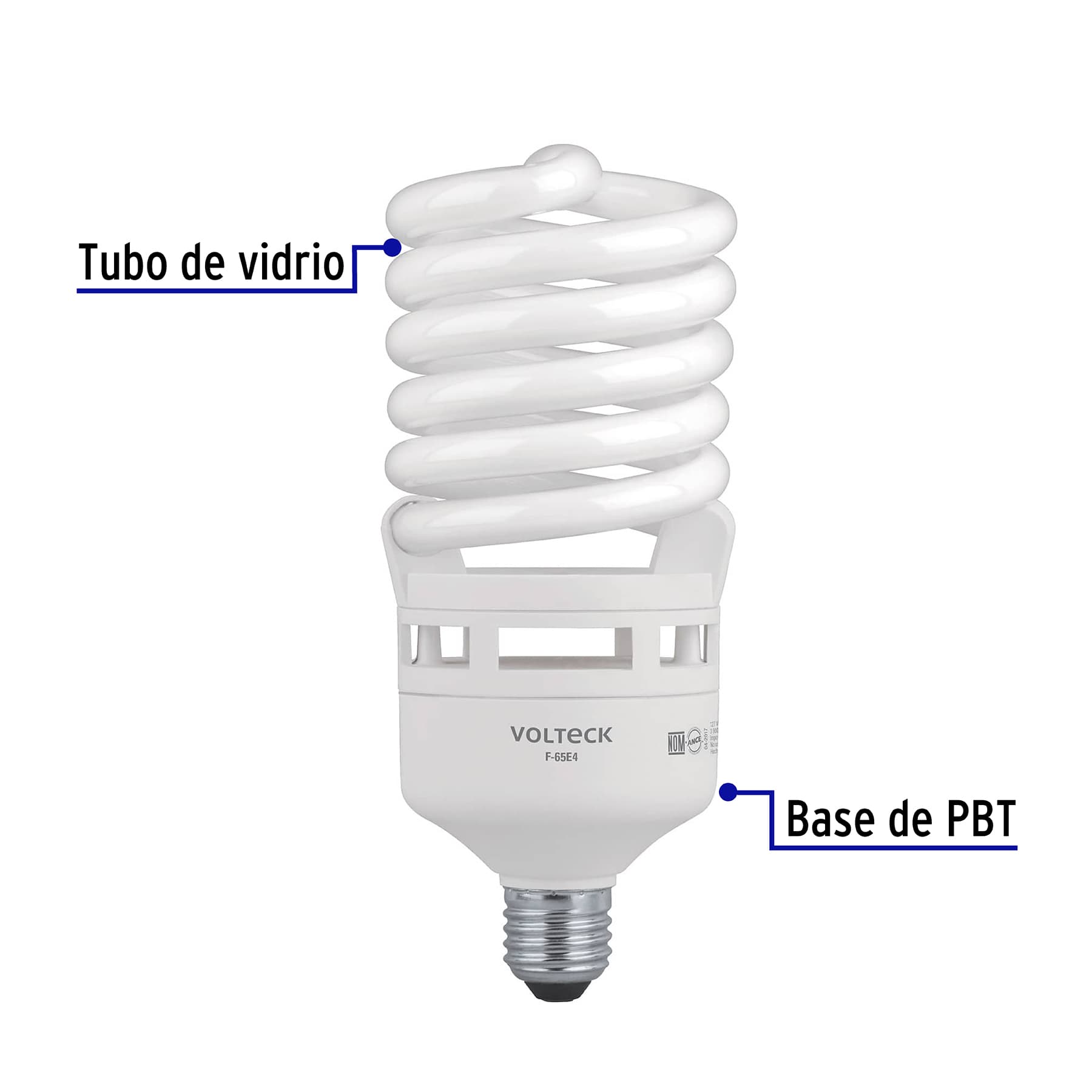 Lámpara espiral T4 65 W alta potencia luz de día, caja, 46830