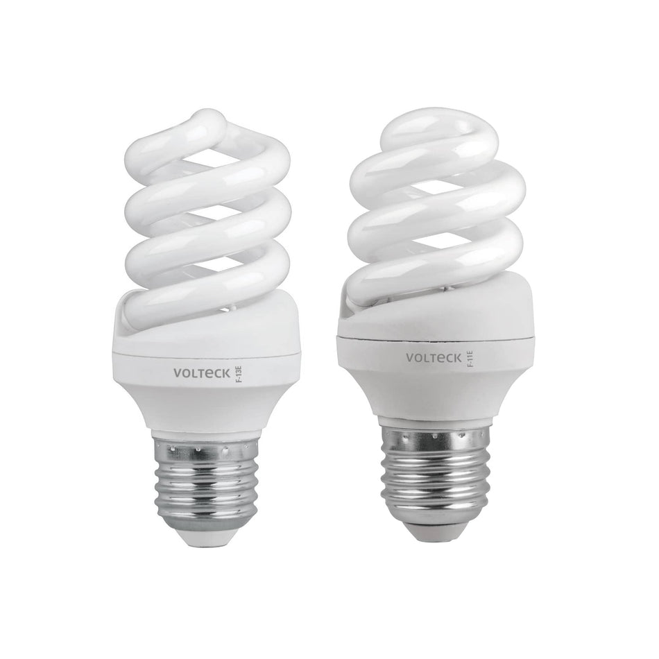 Lámpara espiral T3 13 W luz de día en blíster, Volteck Caja con 4, 46848