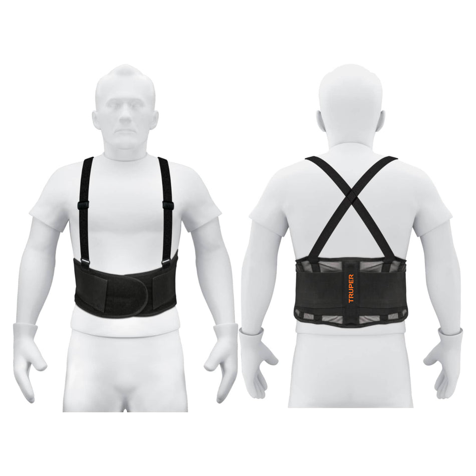 Faja lumbar de malla transpirable, talla G, Truper Caja con 2, 11966