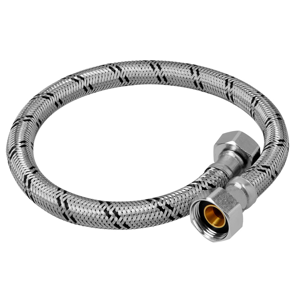 Manguera para boiler, acero inox, 3/4'x3/4', 60 cm, Foset Caja con 6, 49130