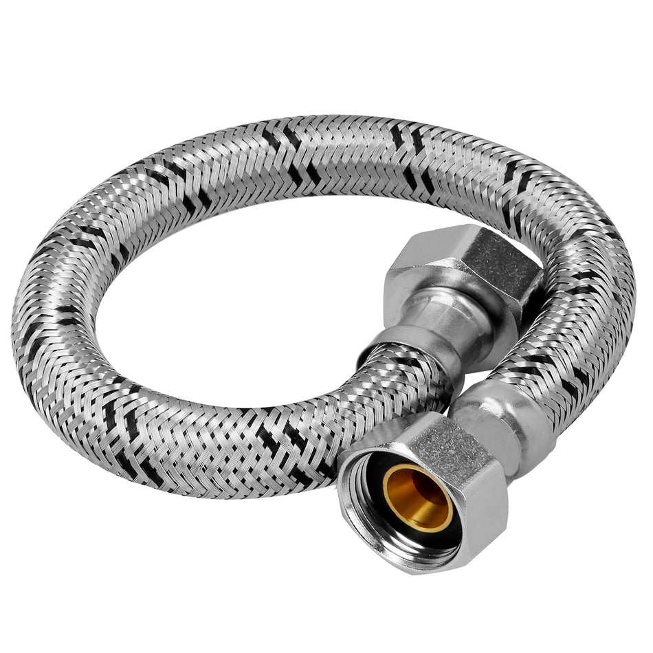 Manguera para boiler, acero inox, 3/4'x3/4', 80 cm, Foset Caja con 6, 49133