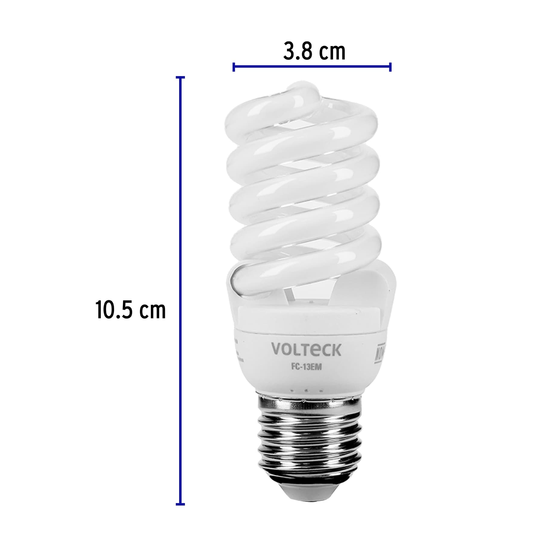 Lámpara espiral mini T2 13 W luz cálida en blíster, Volteck, 48505