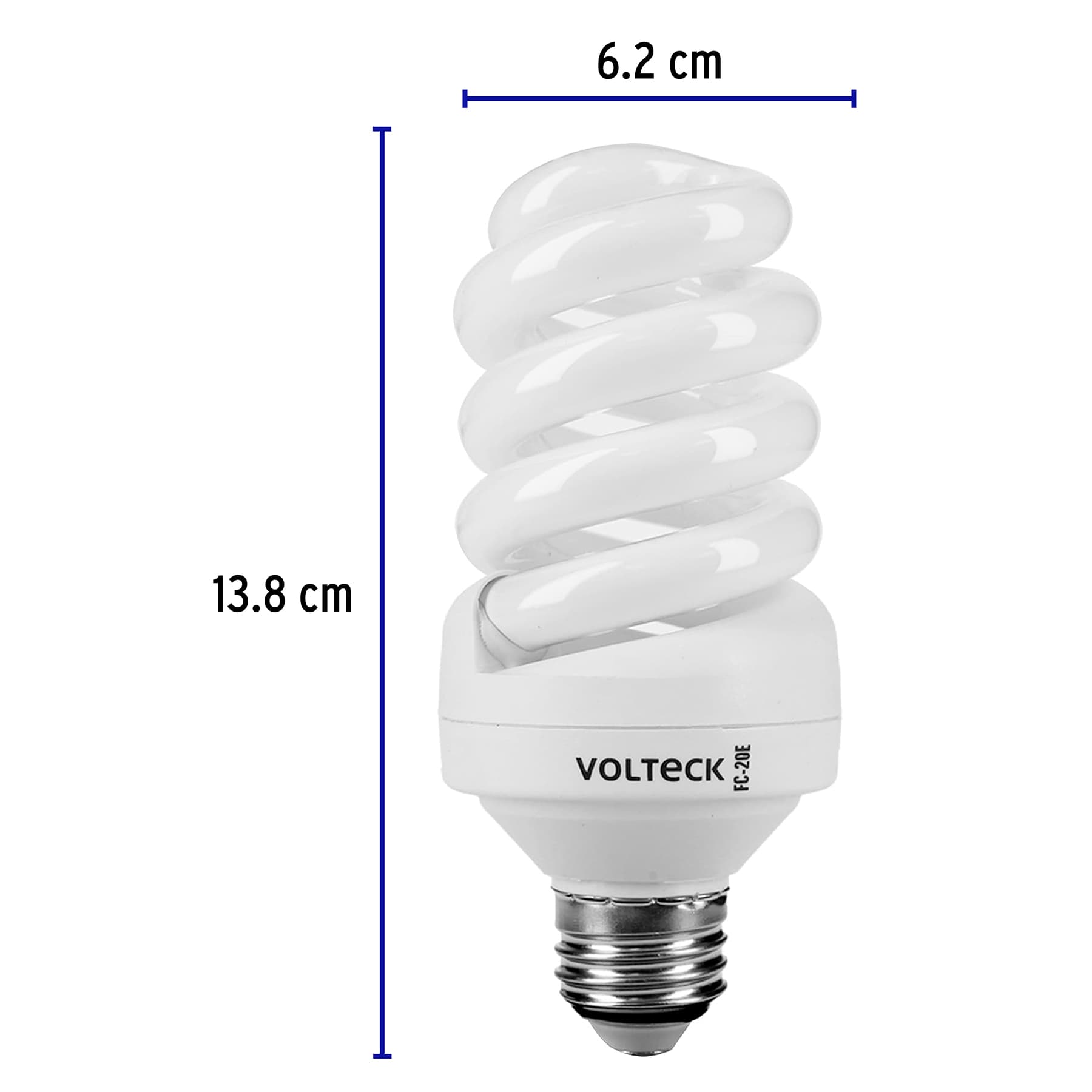 Lámpara espiral T4 20 W luz cálida en blíster, Volteck, 48214