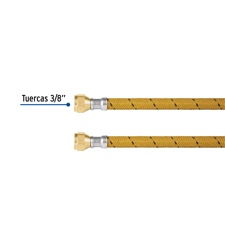 Manguera para gas, vinilo, 3/8' x 3/8', 100 cm, Foset Caja con 6, 49184
