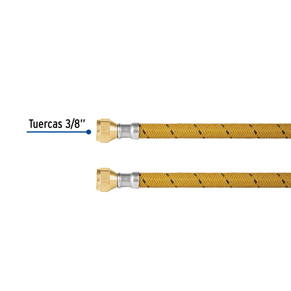 Manguera para gas, vinilo, 3/8' x 3/8', 150 cm, Foset Caja con 6, 49185