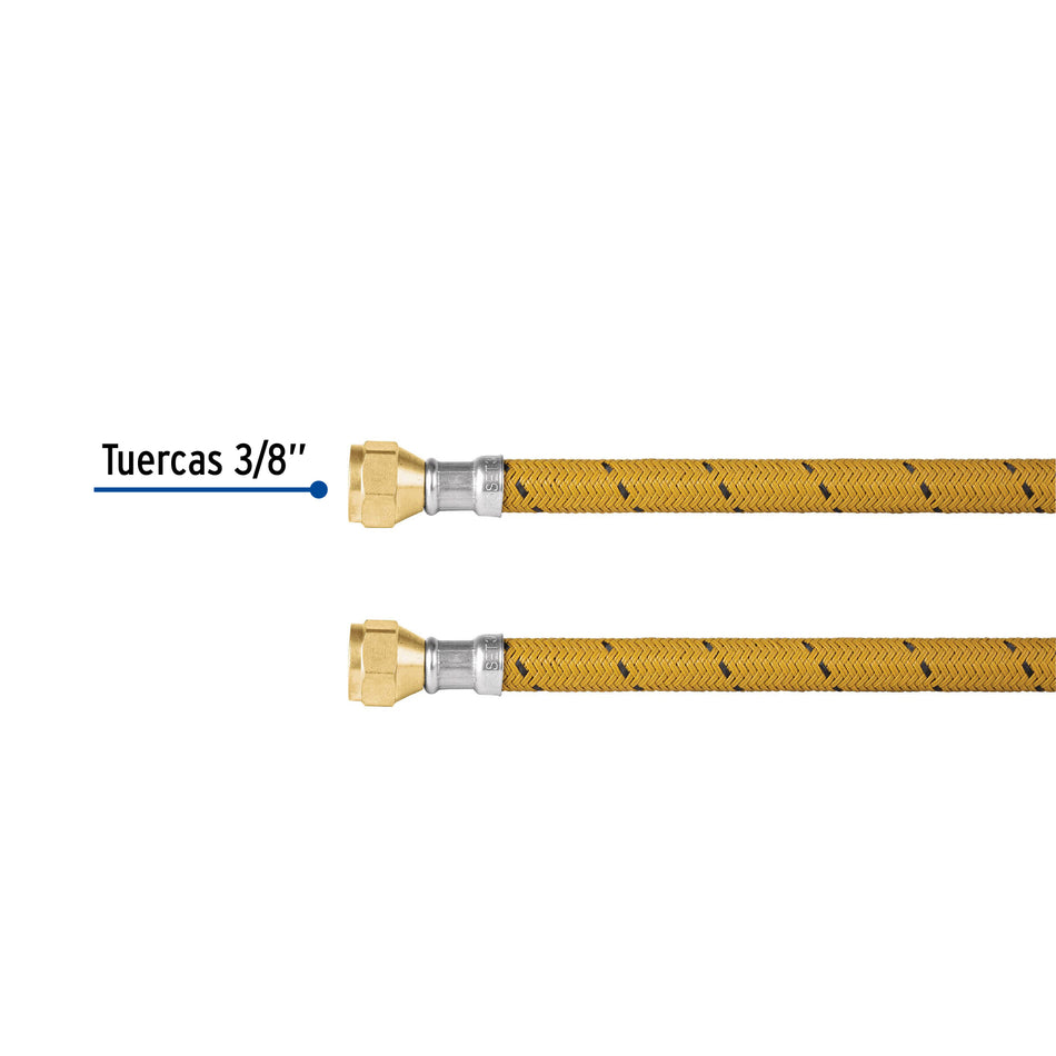 Manguera para gas, vinilo, 3/8' x 3/8', 200 cm, Foset Caja con 6, 49186