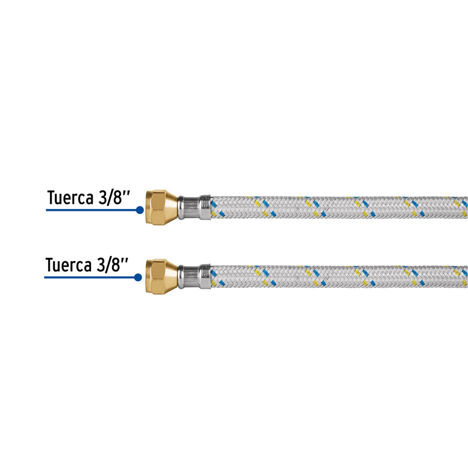 Manguera para gas, aluminio, 3/8' x 3/8', 500 cm, Foset Caja con 6, 49143