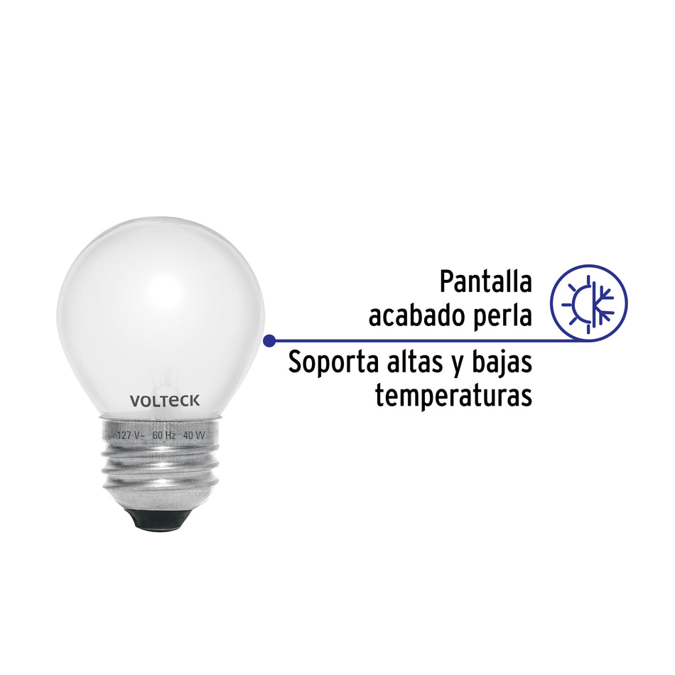 Foco incandescente 40W para horno/refrigerador, perla Caja con 10, 49332