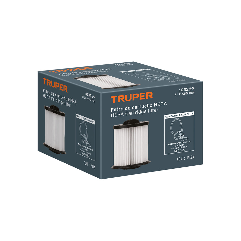 Filtro de cartucho HEPA para ASD-180, TRUPER, 103289