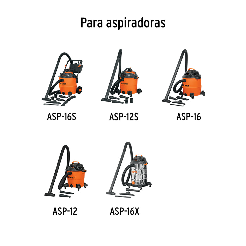 Filtro de papel para aspiradoras 12 y 16 gal, TRUPER, 11101