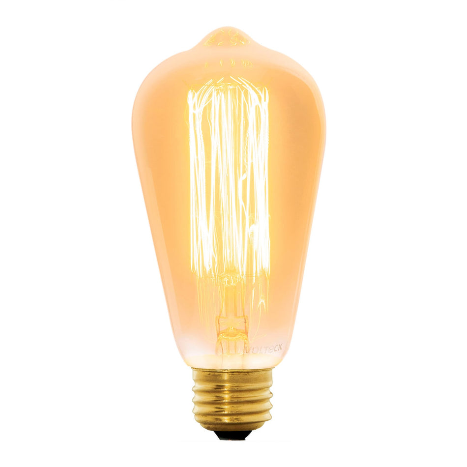 Lámpara incandescente vintage 40 W tipo Edison, Volteck Caja con 4, 47104