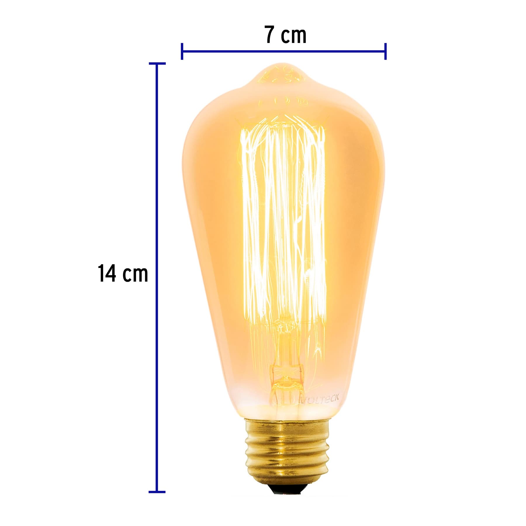 Lámpara incandescente vintage 40 W tipo Edison, Volteck, 47104