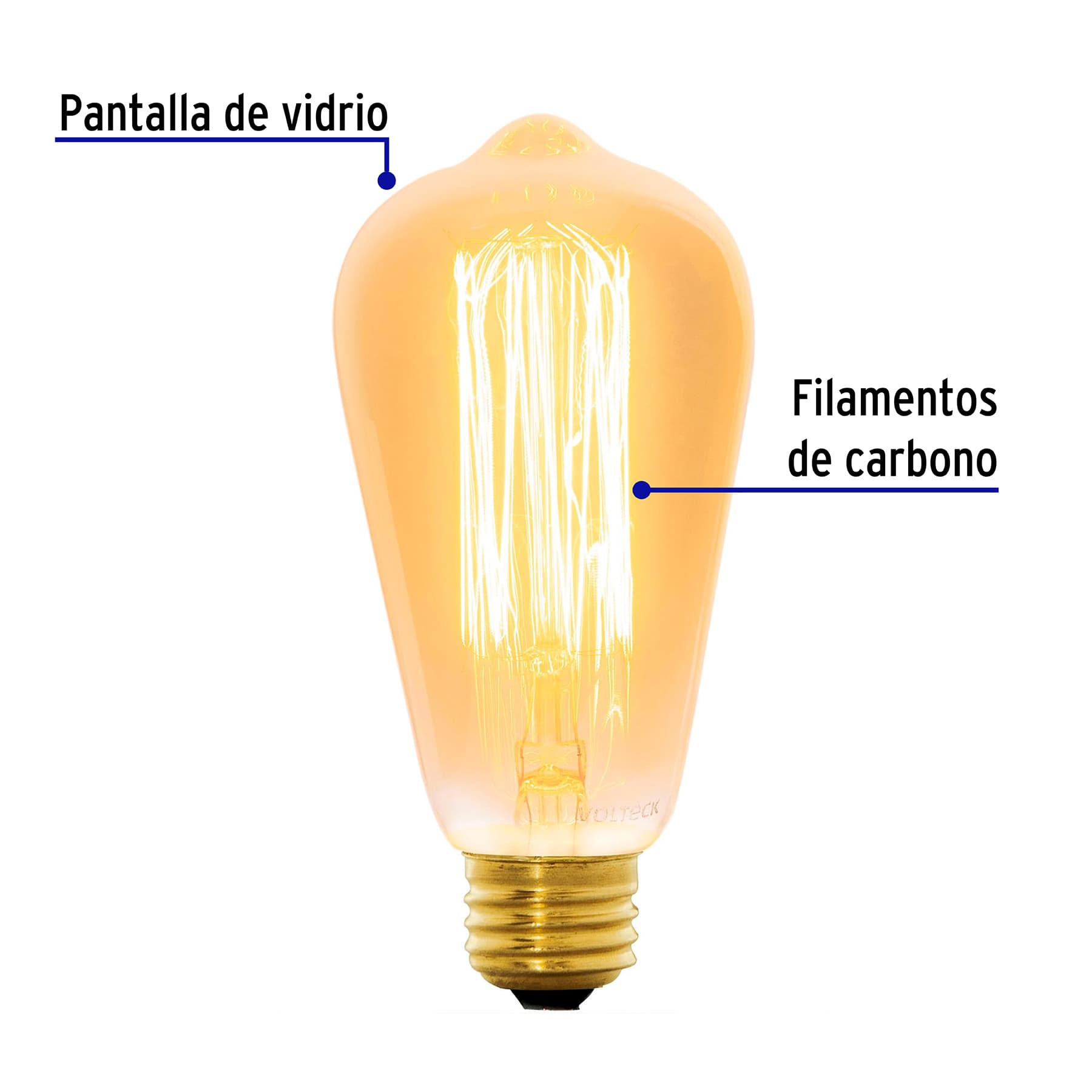 Lámpara incandescente vintage 40 W tipo Edison, Volteck, 47104