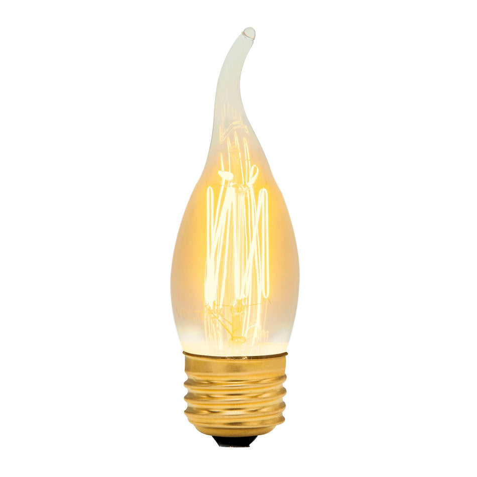 Lámpara incandescente vintage 40 W tipo flama, Volteck Caja con 4, 47108