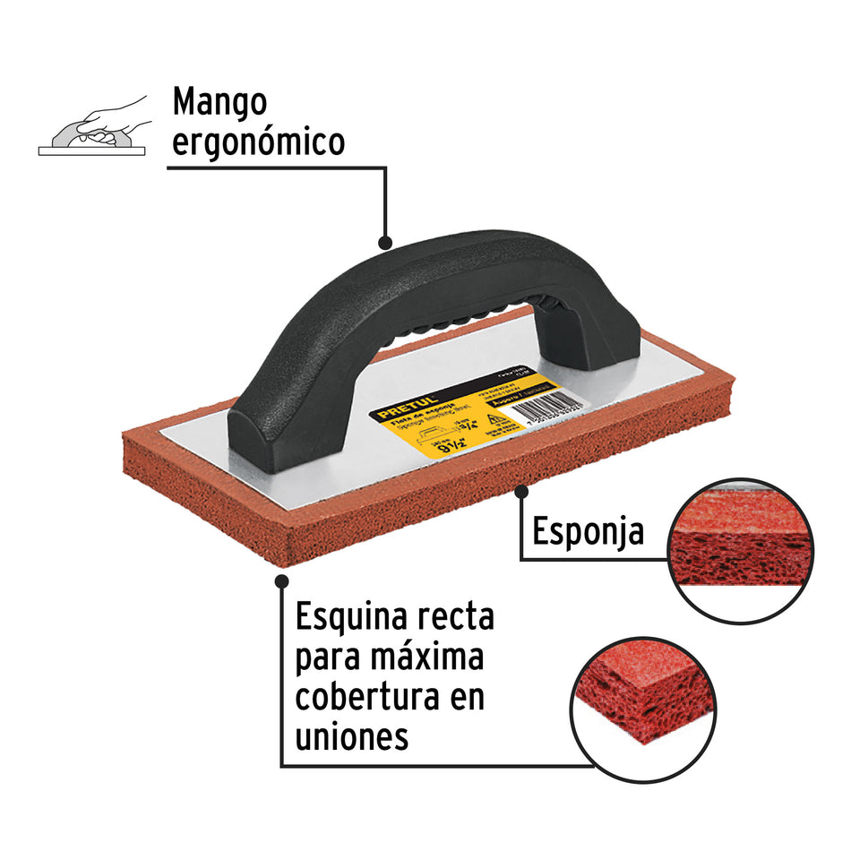 Flota de esponja 9-1/2' espesor 3/4', acabado áspero, PRETUL Caja con 6, 20180