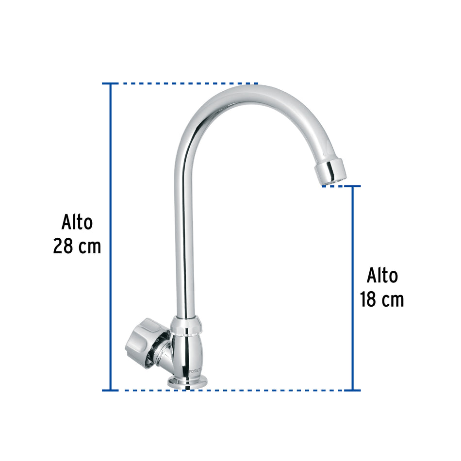 Llave individual para fregadero, ABS, cuello curvo, Basic Caja con 2, 47380