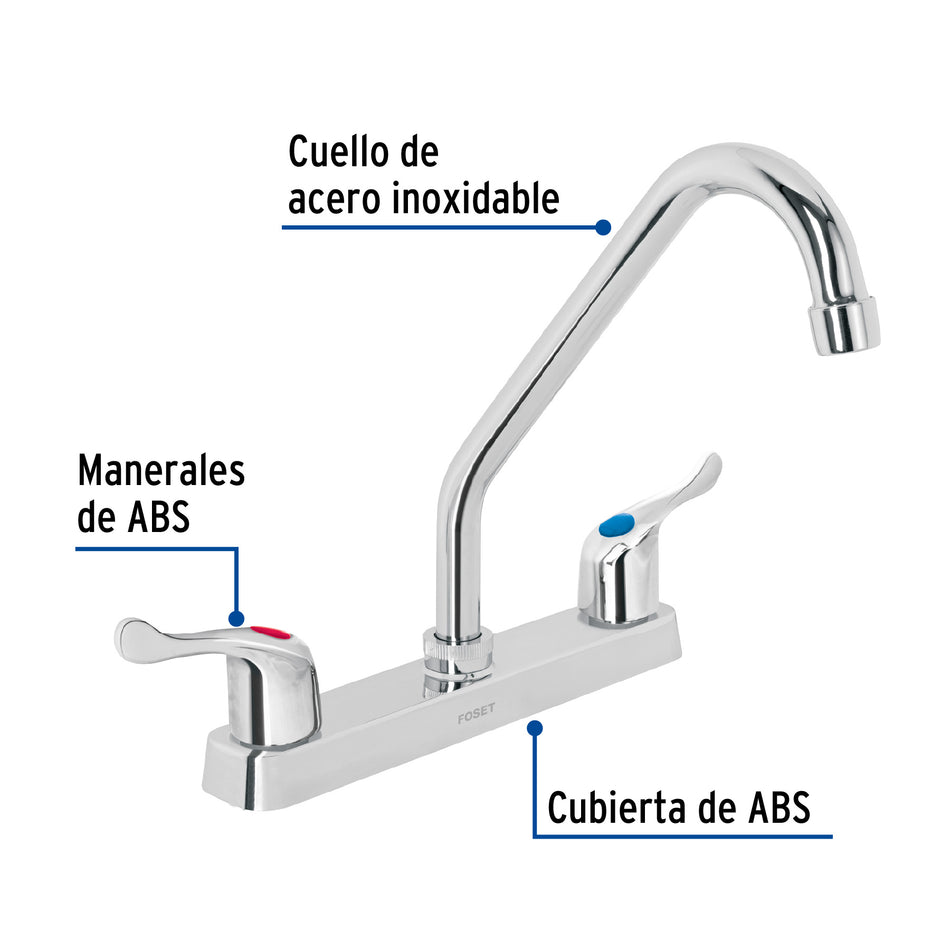 Mezcladora plástica 8' cuello largo para fregadero, palanca Caja con 2, 45515