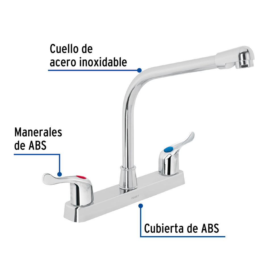 Mezcladora plástica 8' cuello cobra para fregadero, palanca Caja con 2, 45516
