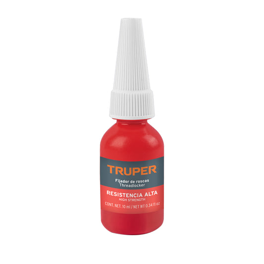 Fijador de roscas, permanente, 10 ml, rojo, Truper Caja con 6, 103230