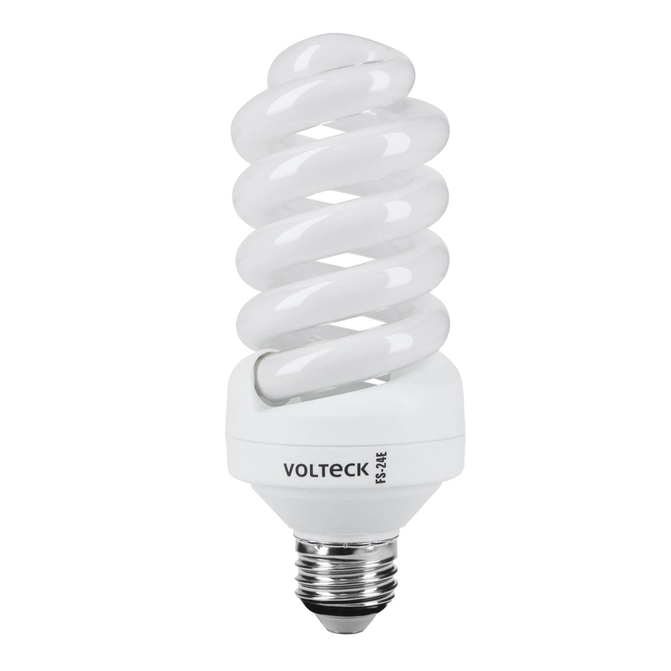 Lámpara espiral T4 24 W luz neutra en blíster, Volteck Caja con 4, 46835