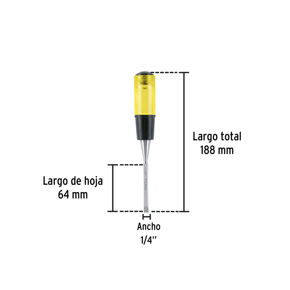 Formón 1/4', Pretul Caja con 6, 21650