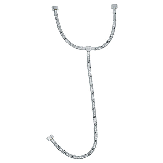 Manguera 'T' lavabo/fregadero,acero inox,1/2'x1/2'x1/2',55cm Caja con 6, 49124