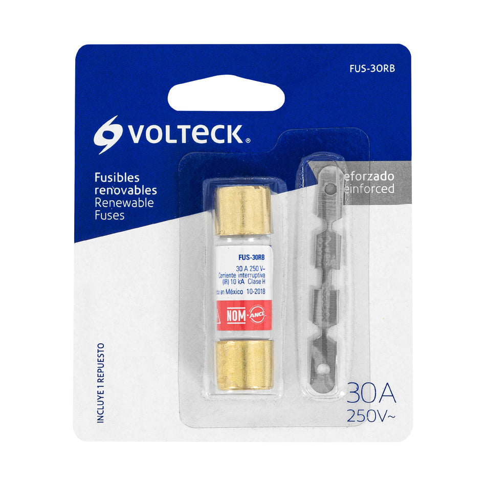 Fusible 30A, reforzado, blister, Volteck Caja con 10, 47292