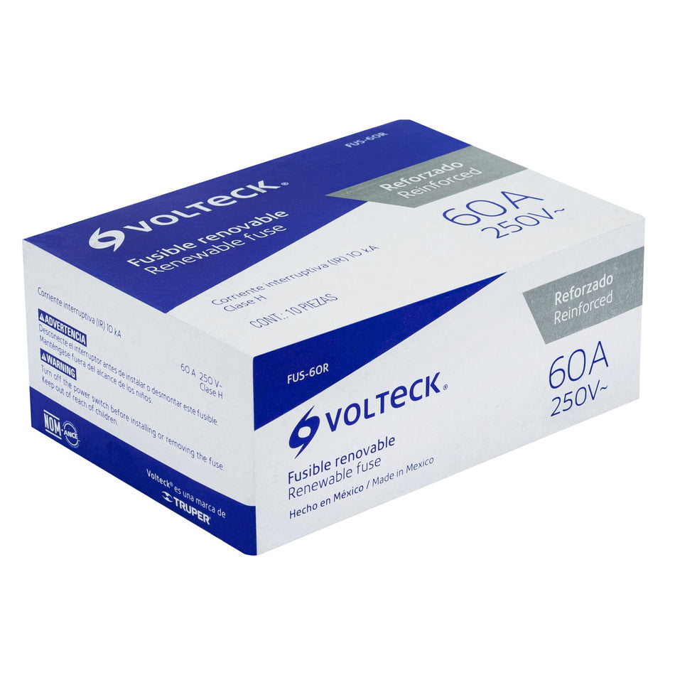 Fusible 60 A, reforzado, Volteck Caja con 10, 47279