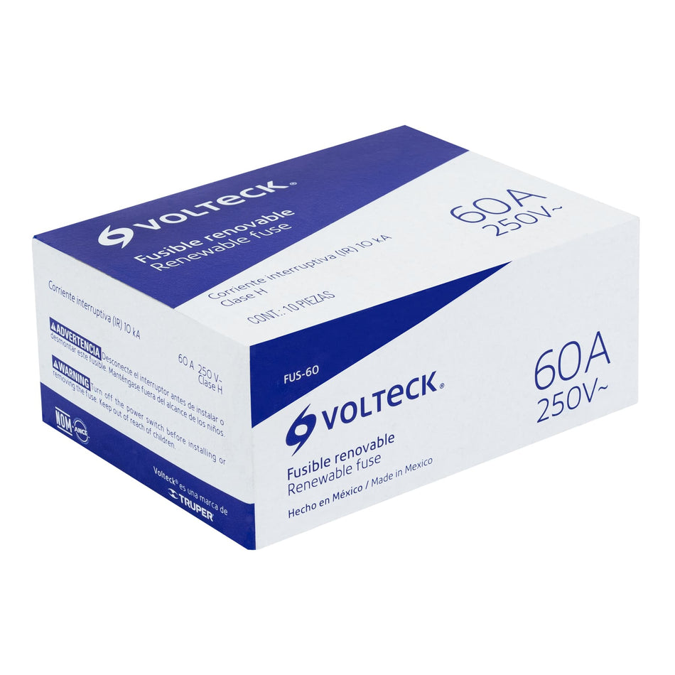 Fusible 60 A, Volteck Caja con 10, 47277