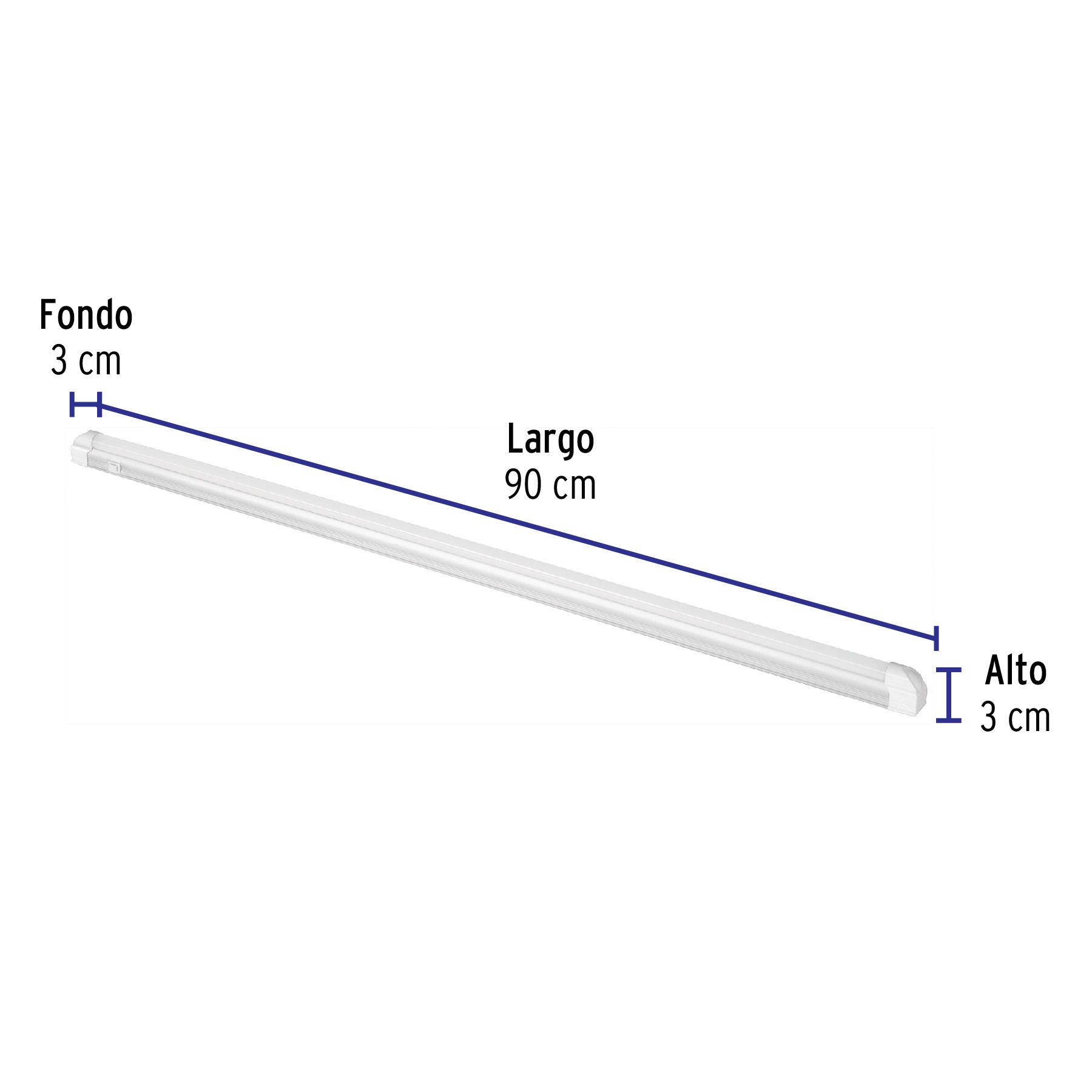 Luminario lineal ultra delgado de LED 19 W para gabinete, 47326