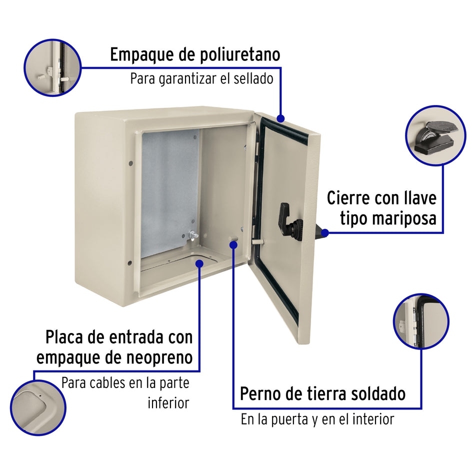 Gabinete metálico, 300 x 300 mm, VOLTECK, 46382