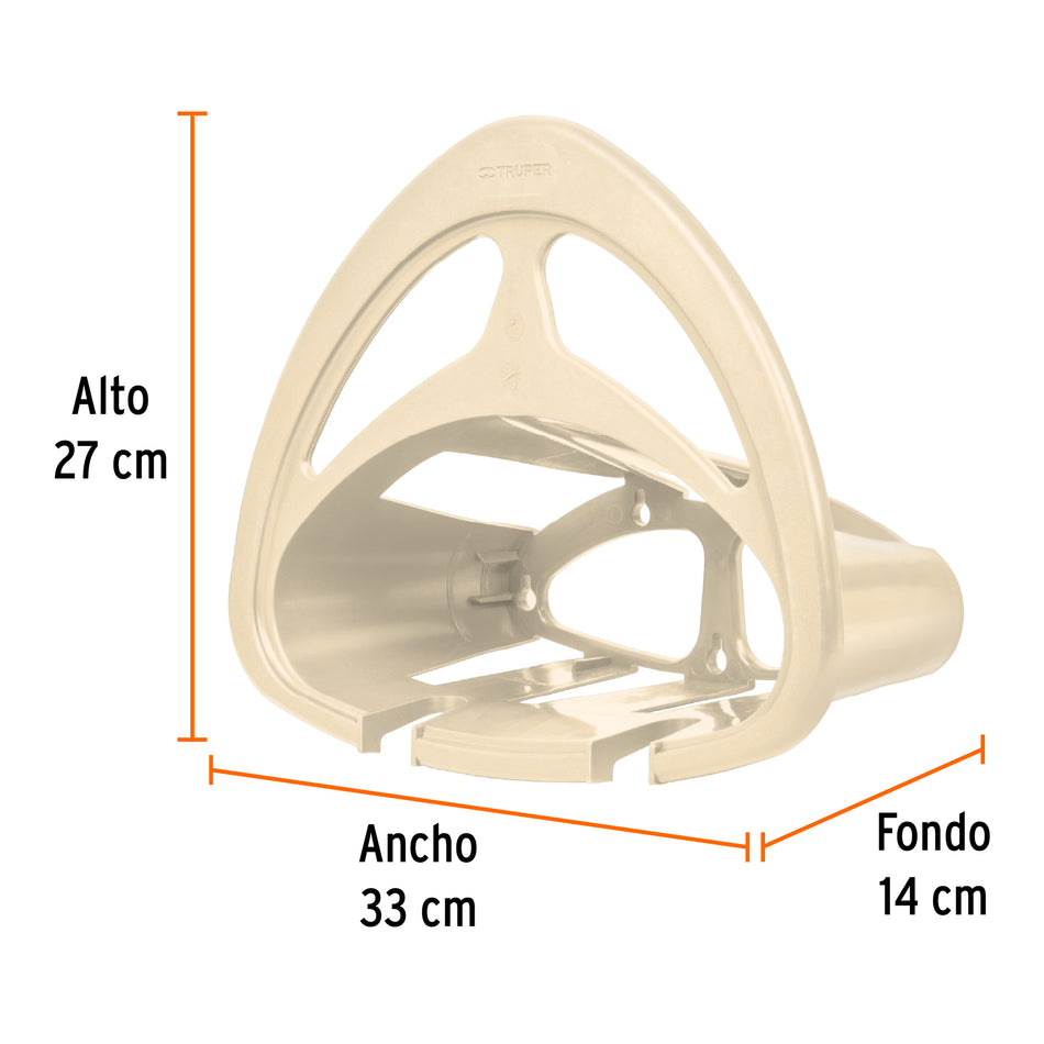 Portamanguera de plástico beige, Truper Caja con 6, 10639