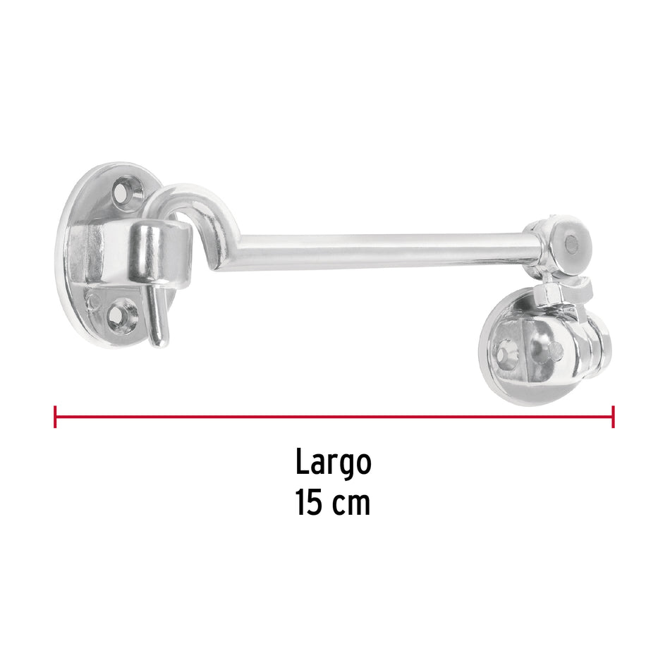 Gancho cromado para puerta, Hermex Caja con 6, 43646