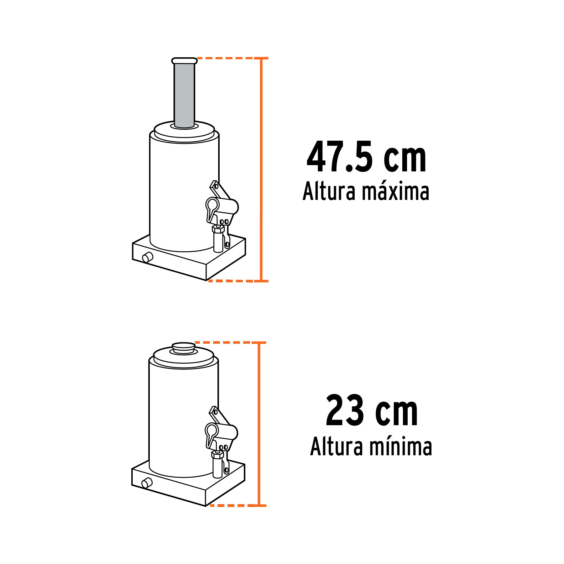 Gato hidráulico de botella de 16 Ton, Truper, 14820