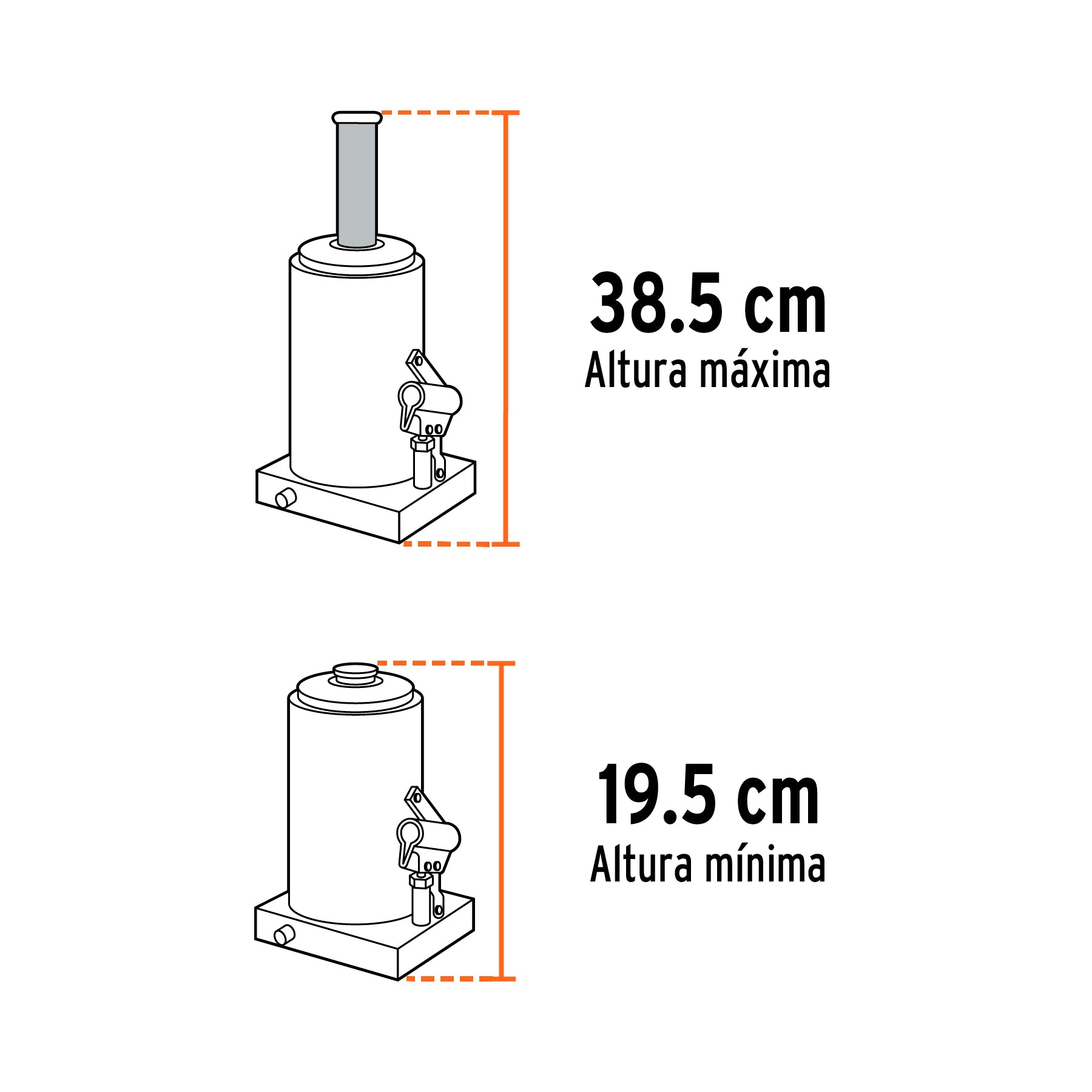 Gato hidráulico de botella de 4 Ton, Truper, 14812