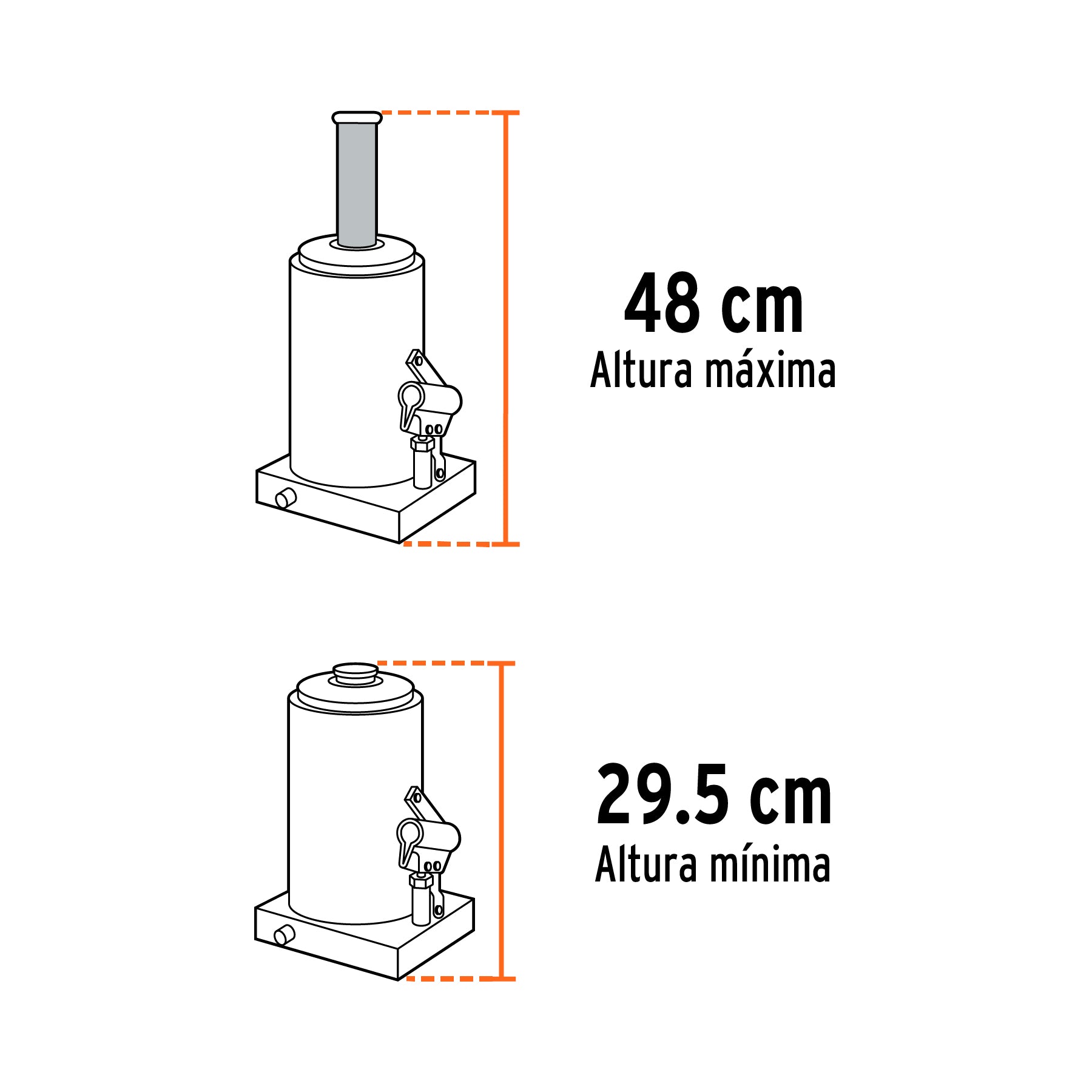 Gato hidráulico de botella de 50 Ton, Truper, 14821