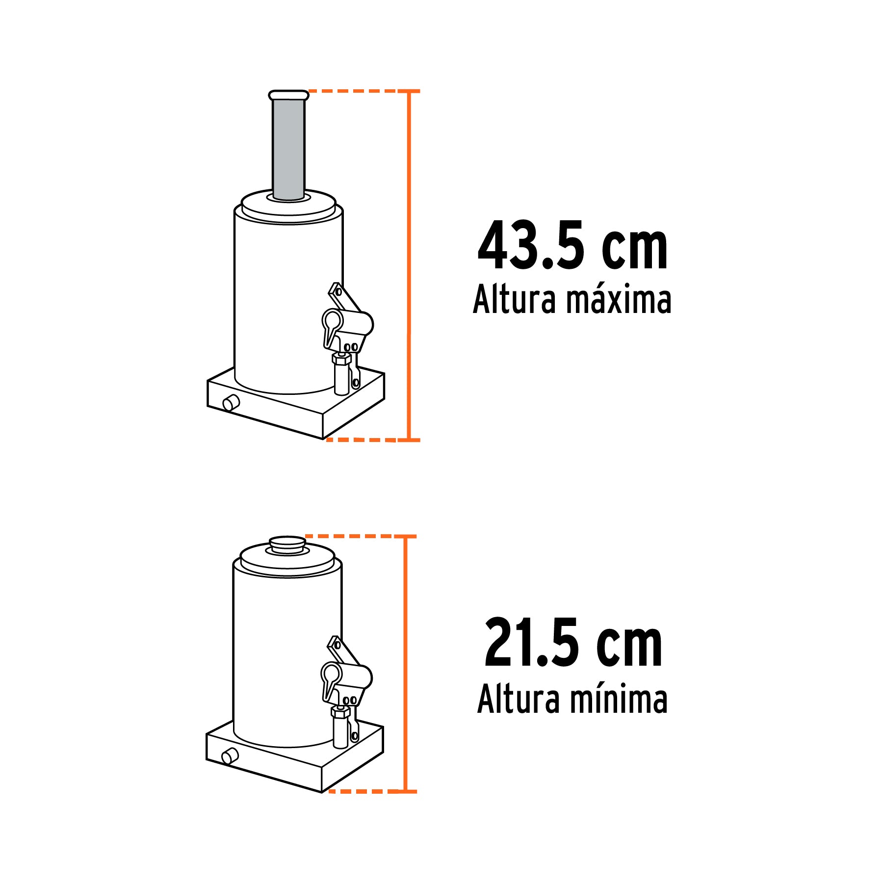 Gato hidráulico de botella de 6 Ton, Truper, 14814