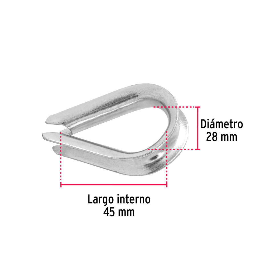 Bolsa con 5 guardacabos para cable de acero de 3/8', Fiero Caja con 10, 49913