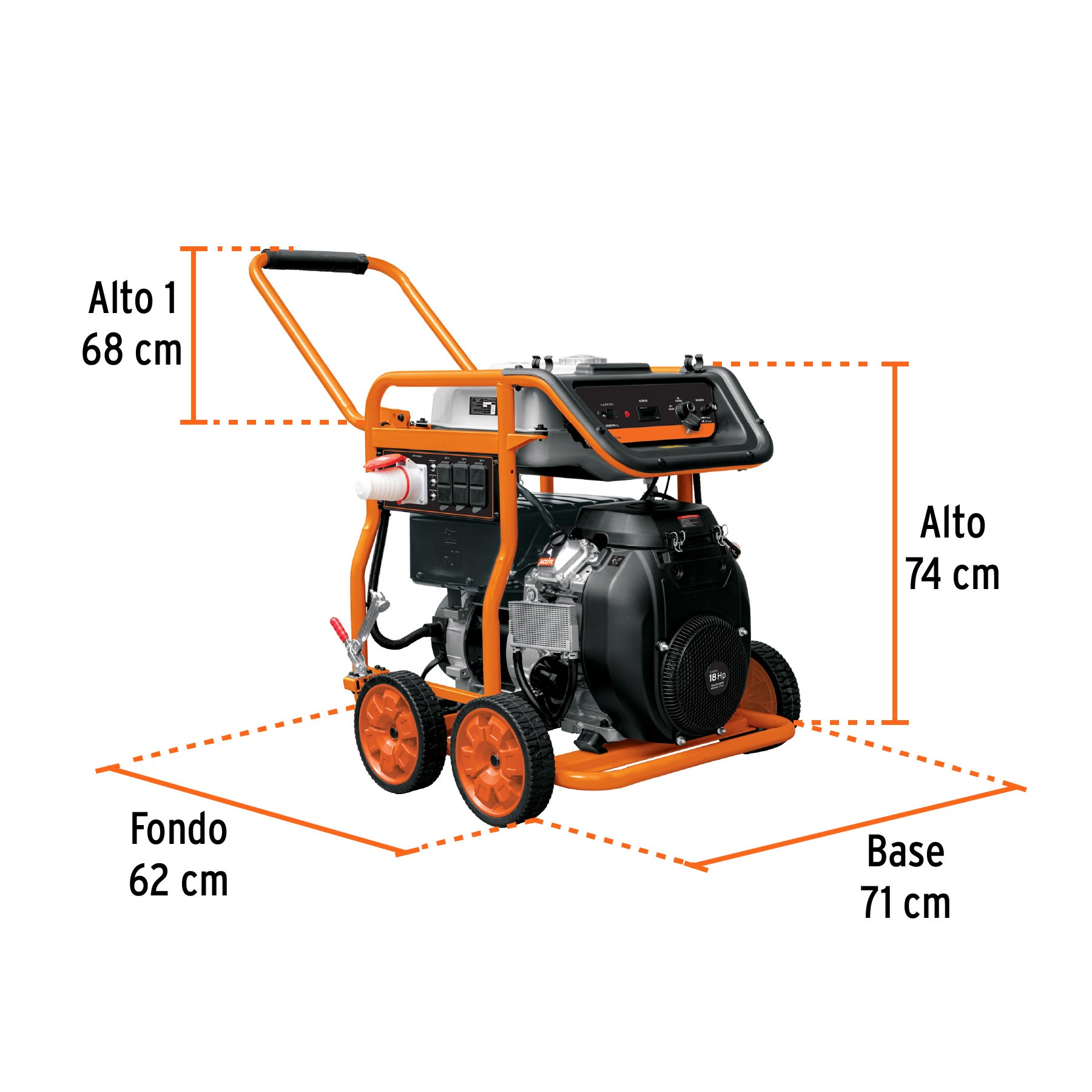 Generador portátil 10 kW motor a gasolina, Truper, 14359