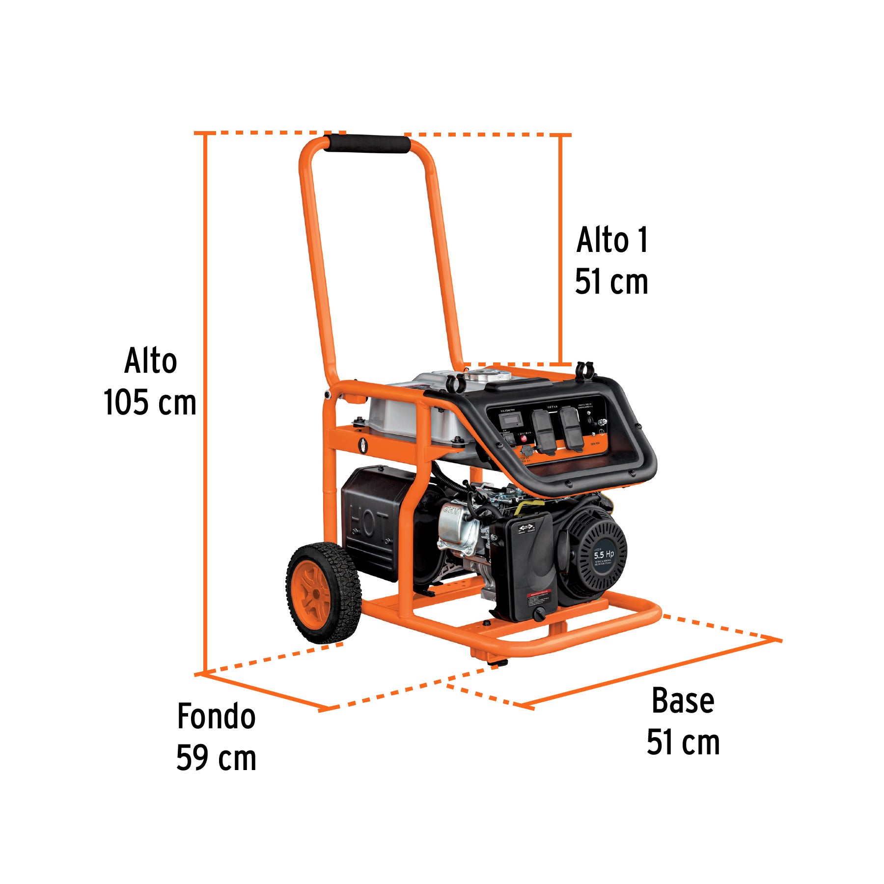 Generador portátil 1.5 kW motor a gasolina, Truper, 15341