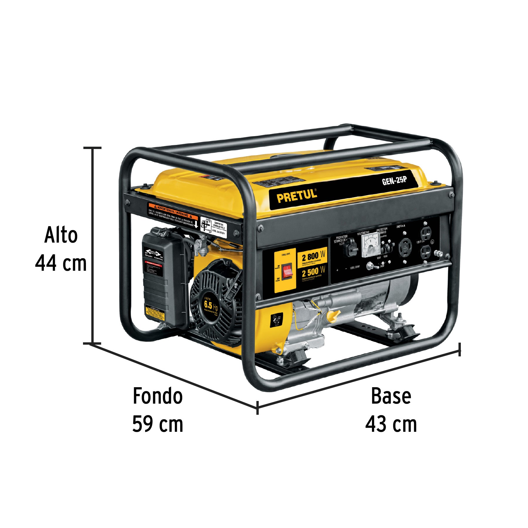 Generador portátil 2.8 kW motor a gasolina, Pretul, 26034