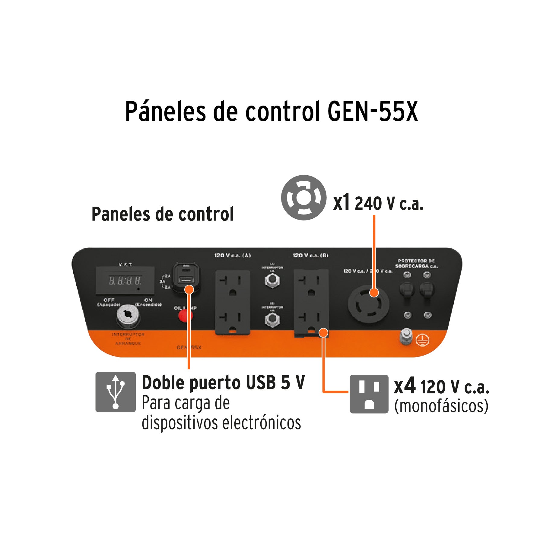 Generador portátil 5.5 kW motor a gasolina, Truper, 15344