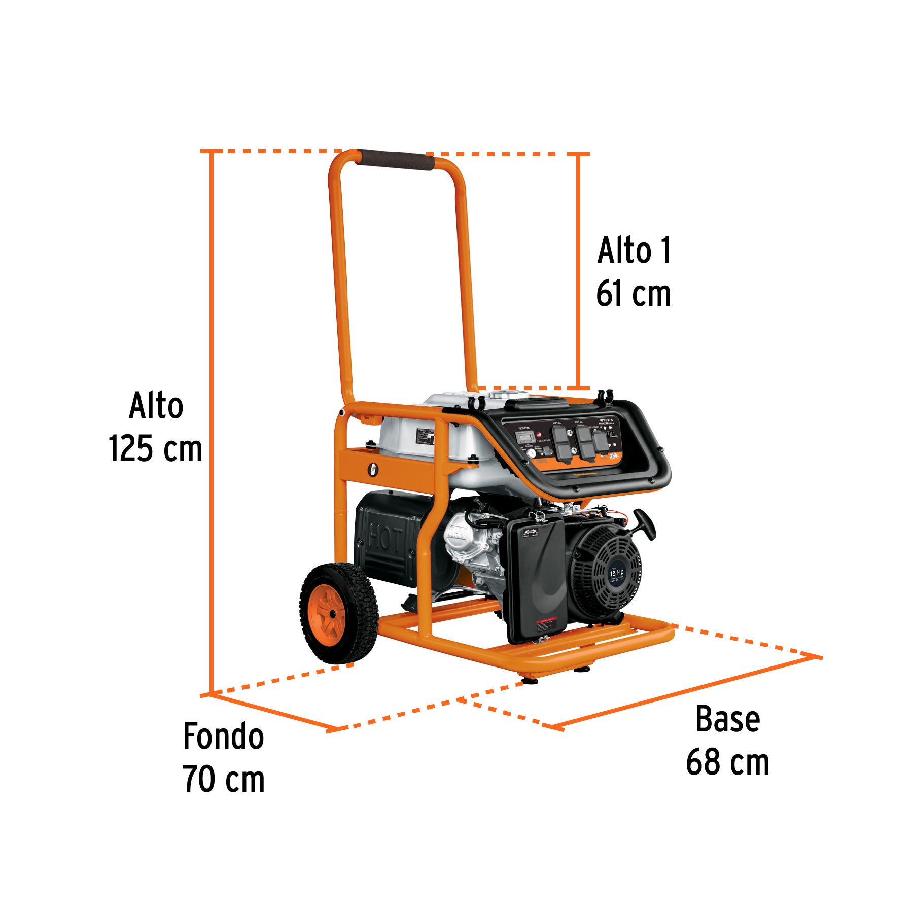 Generador portátil 8 kW motor a gasolina, Truper, 15345