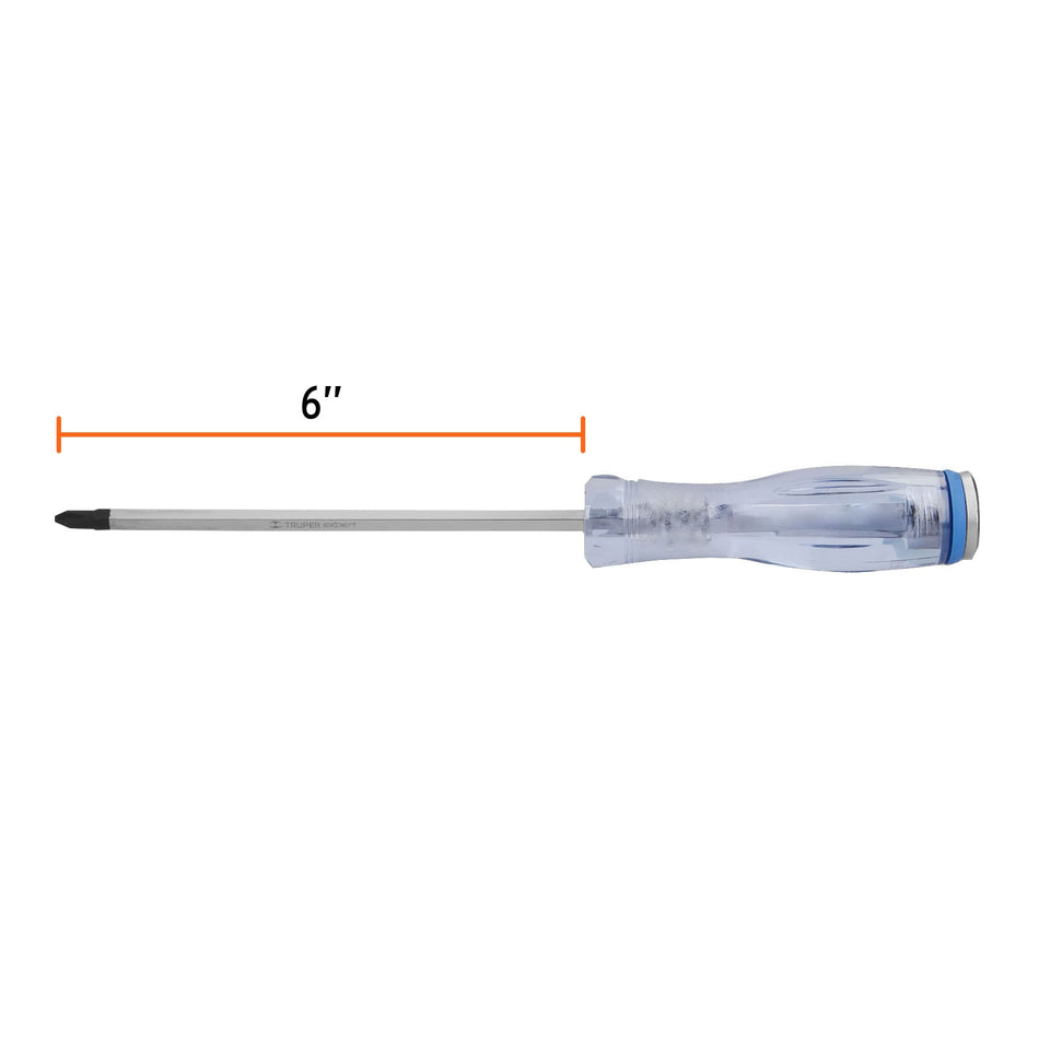 Desarmador de cruz de golpe 1/4' x 6', Truper Expert Caja con 6, 14149