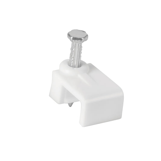 Bolsa con 500 grapas blancas de 5 X 8.5 mm para cable plano, 43045